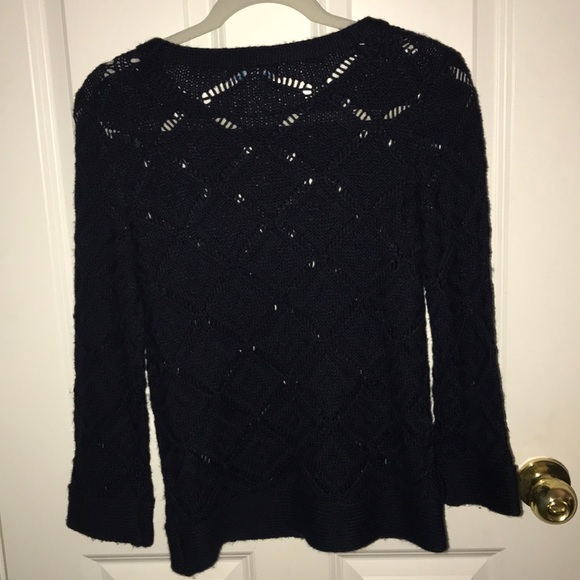 Navy Eyelet Sweater - Picture 2 of 3